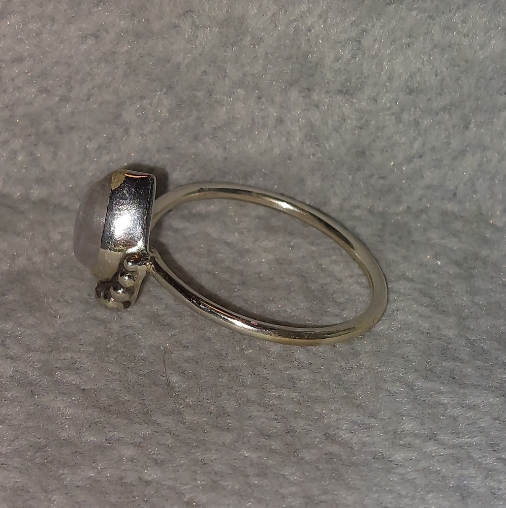 Teardrop Dainty Moonstone Silver Ring - Picture 6 of 7